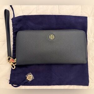 Tory Burch Royal Navy Perry Zip Passport Continental Wallet
